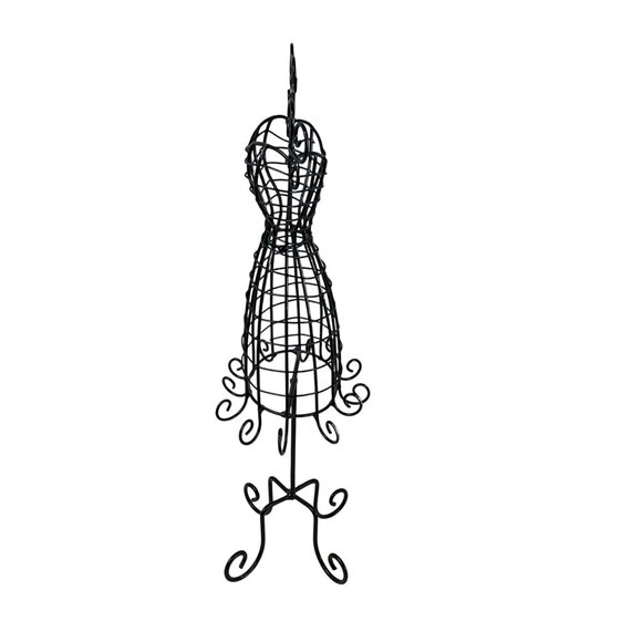 Miniature Wire Mannequin Dress Form Jewelry Holder 15" - Picture 5 of 12